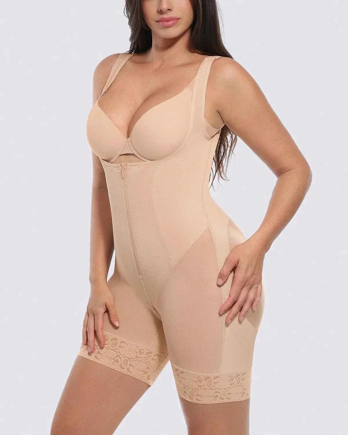 BOOT-YEAHâ„?Mini Bodysuit - Black Lace Tummy Control