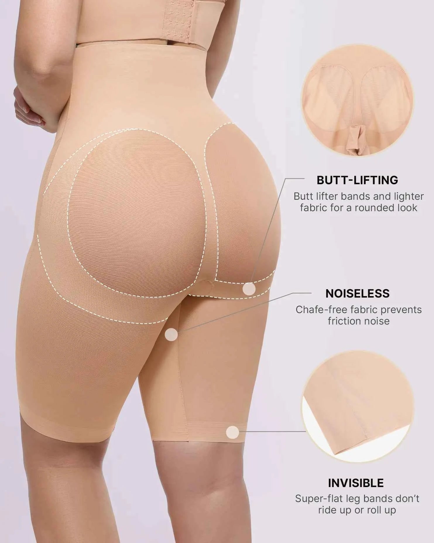 BOOT-YEAH Midi Shorts - Black Butt-Lifting Mesh