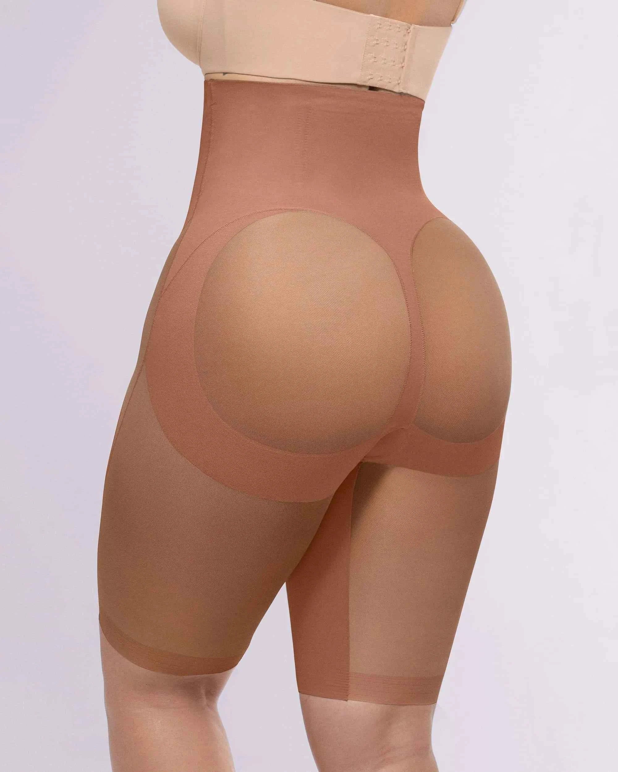 BOOT-YEAH Midi Shorts - Black Butt-Lifting Mesh