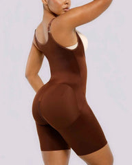 SilkSculpt Maxi Bodysuit - Black Open Bust