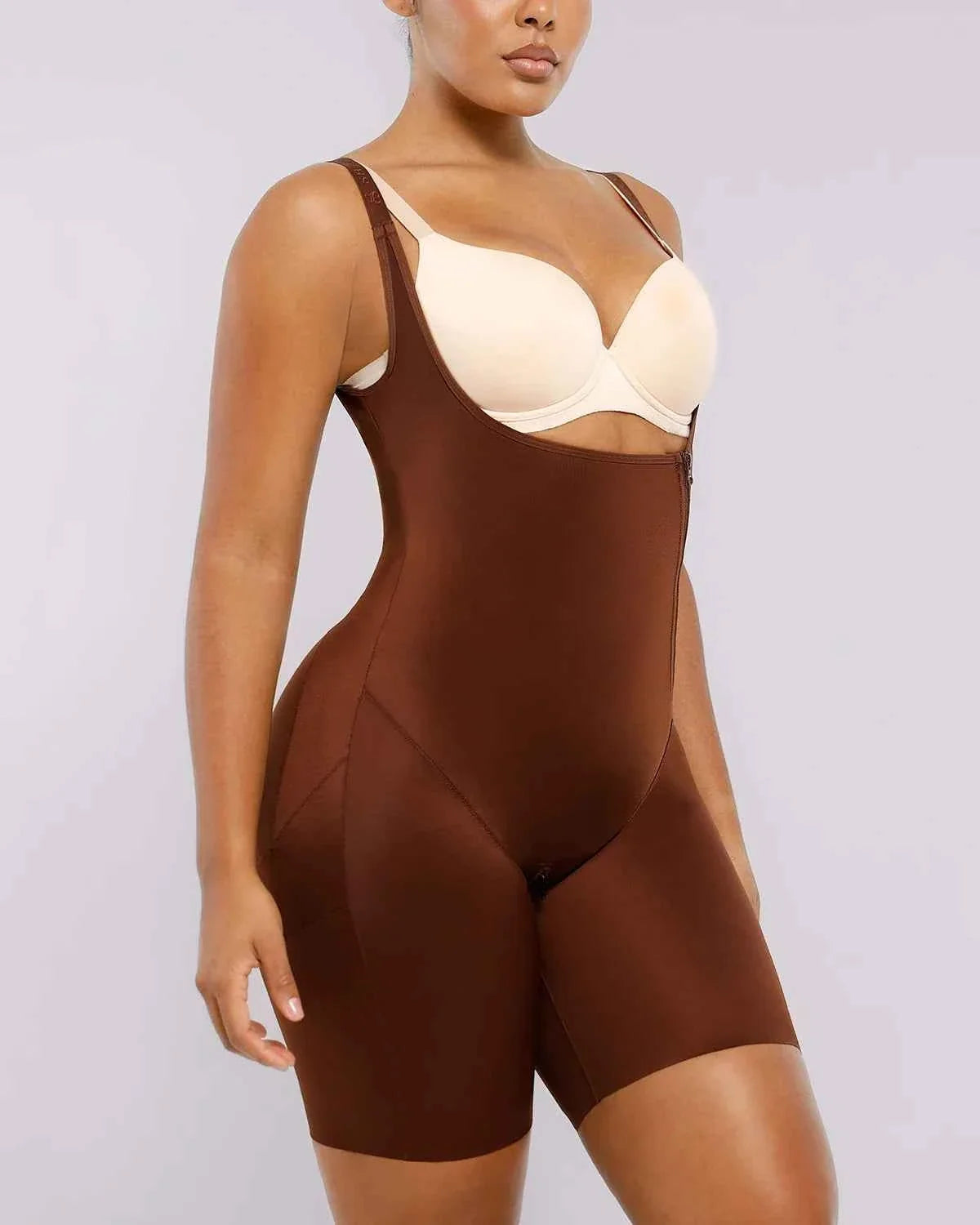 SilkSculpt Maxi Bodysuit - Black Open Bust