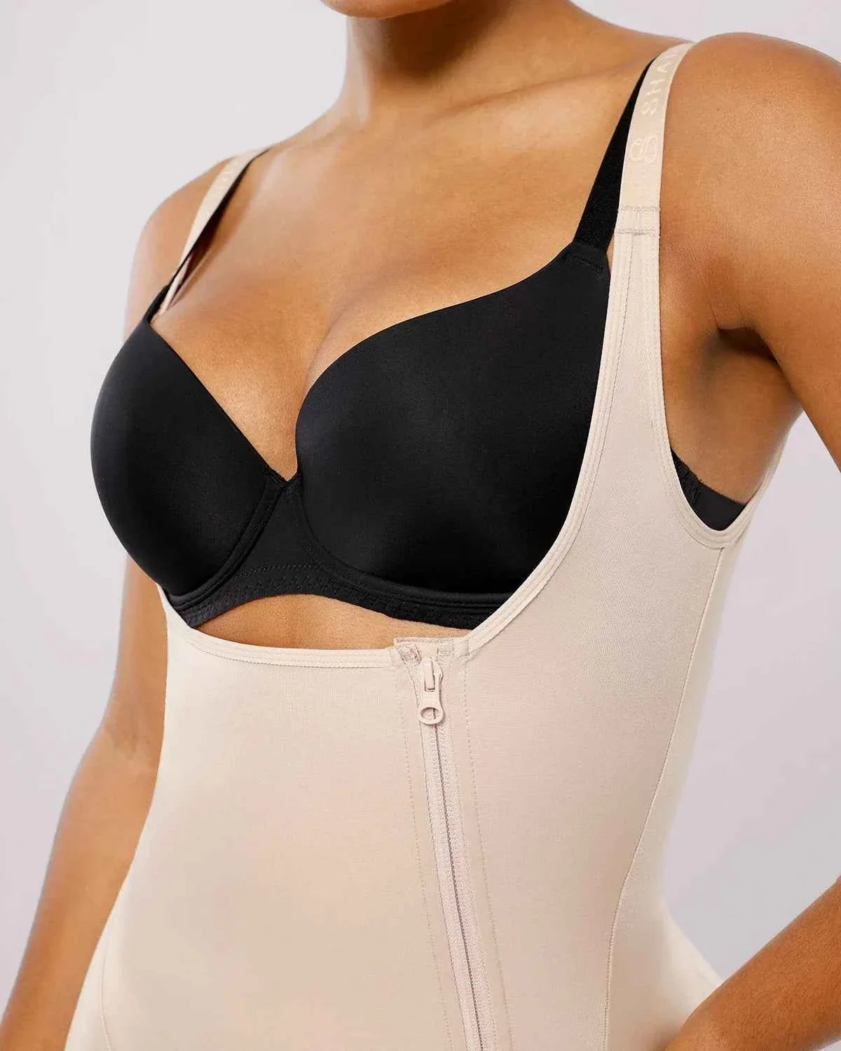 SilkSculpt Maxi Bodysuit - Black Open Bust