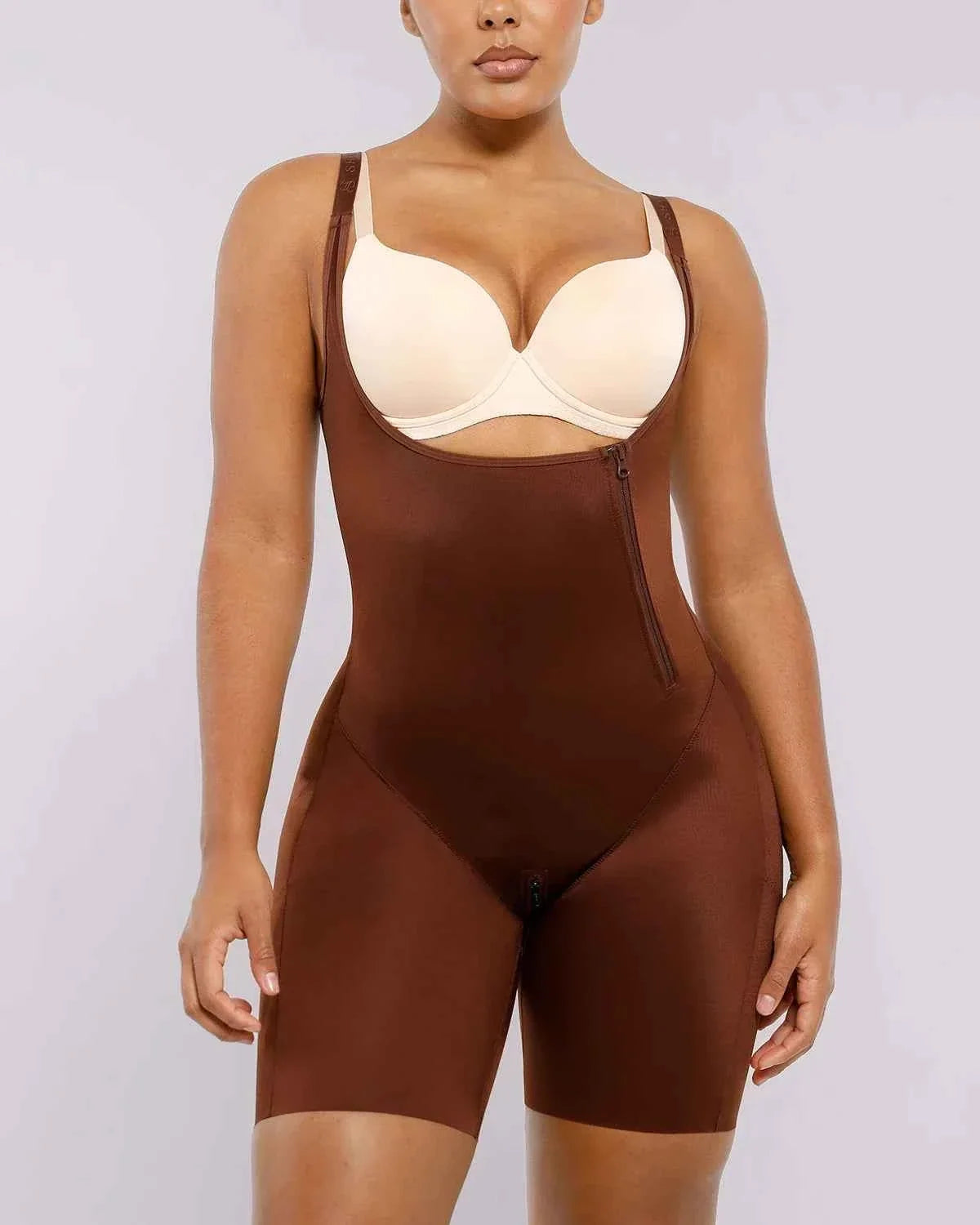 SilkSculpt Maxi Bodysuit - Black Open Bust