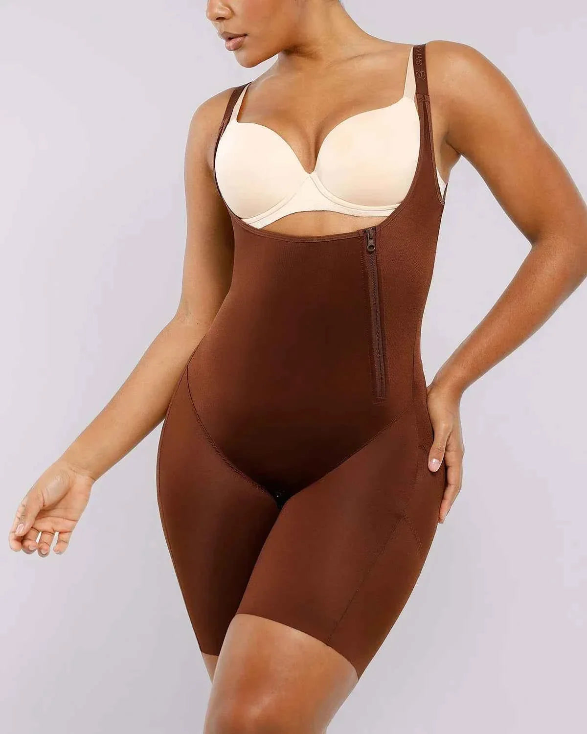 SilkSculpt Maxi Bodysuit - Black Open Bust