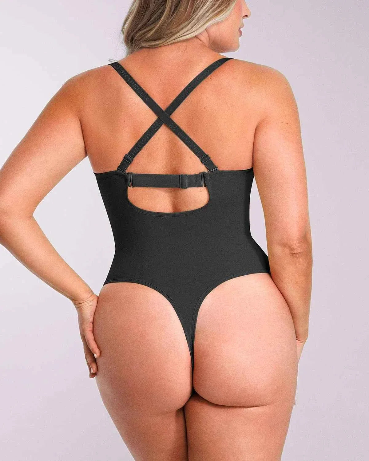 Bare Essentials Strapless Bodysuit - Black Thong