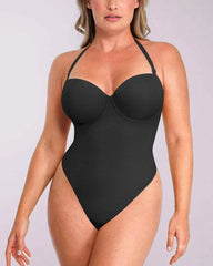 Bare Essentials Strapless Bodysuit - Black Thong