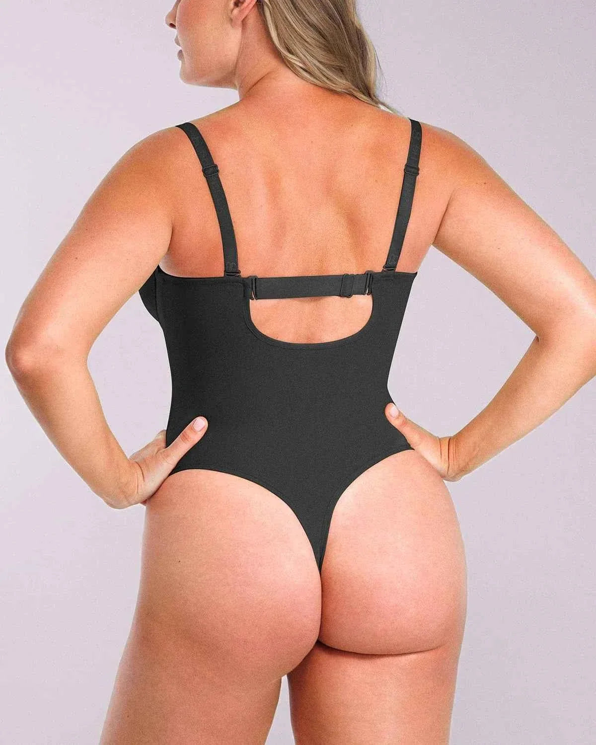 Bare Essentials Strapless Bodysuit - Black Thong