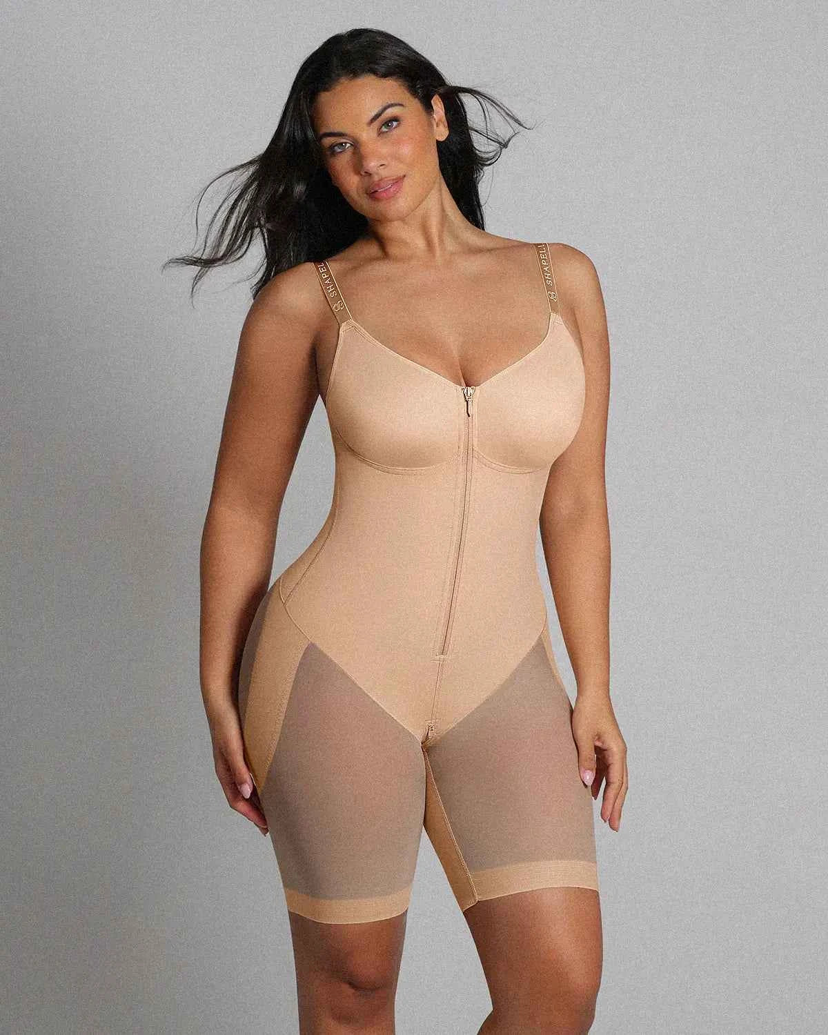 Bare Essentials Midi Bodysuit - Black Seamless Shaping