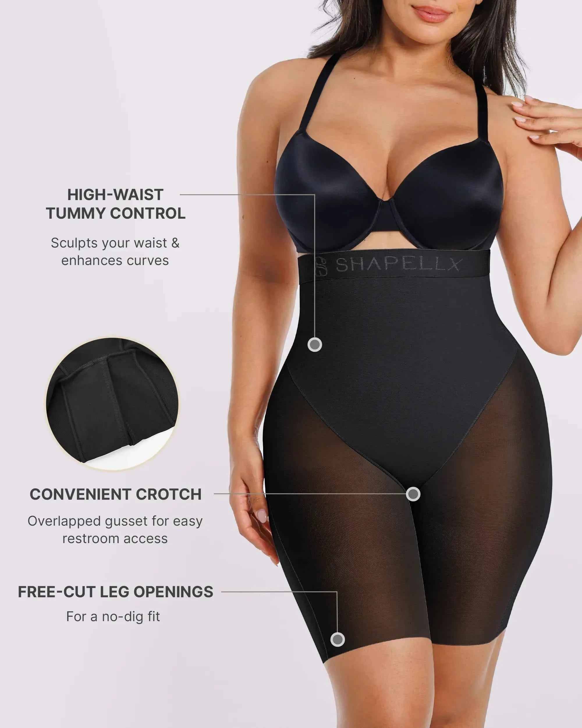 Bare Essentials Padded Short - Black Breathable Mesh