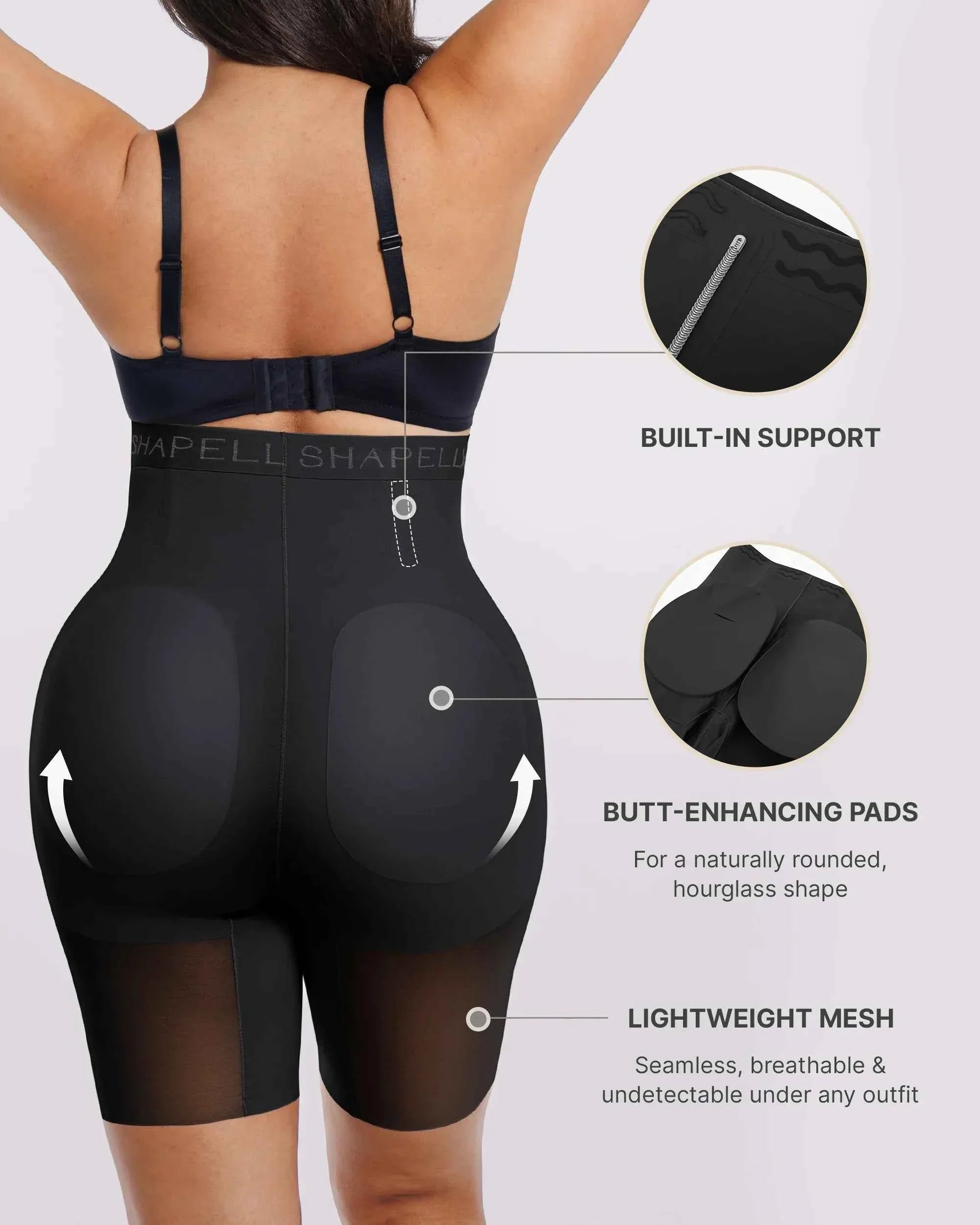 Bare Essentials Padded Short - Black Breathable Mesh