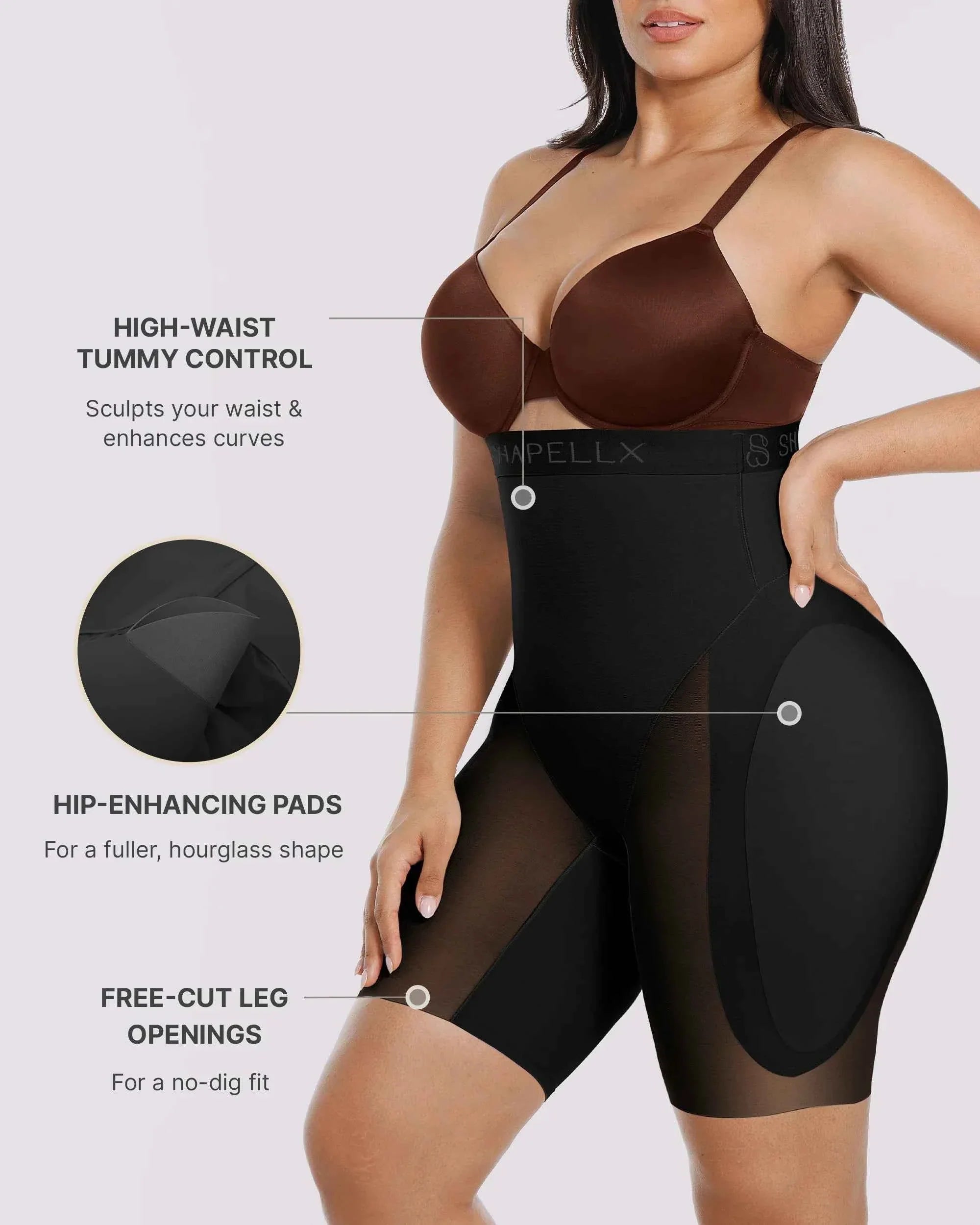 Bare Essentials Midi Dress - Black Tummy Control