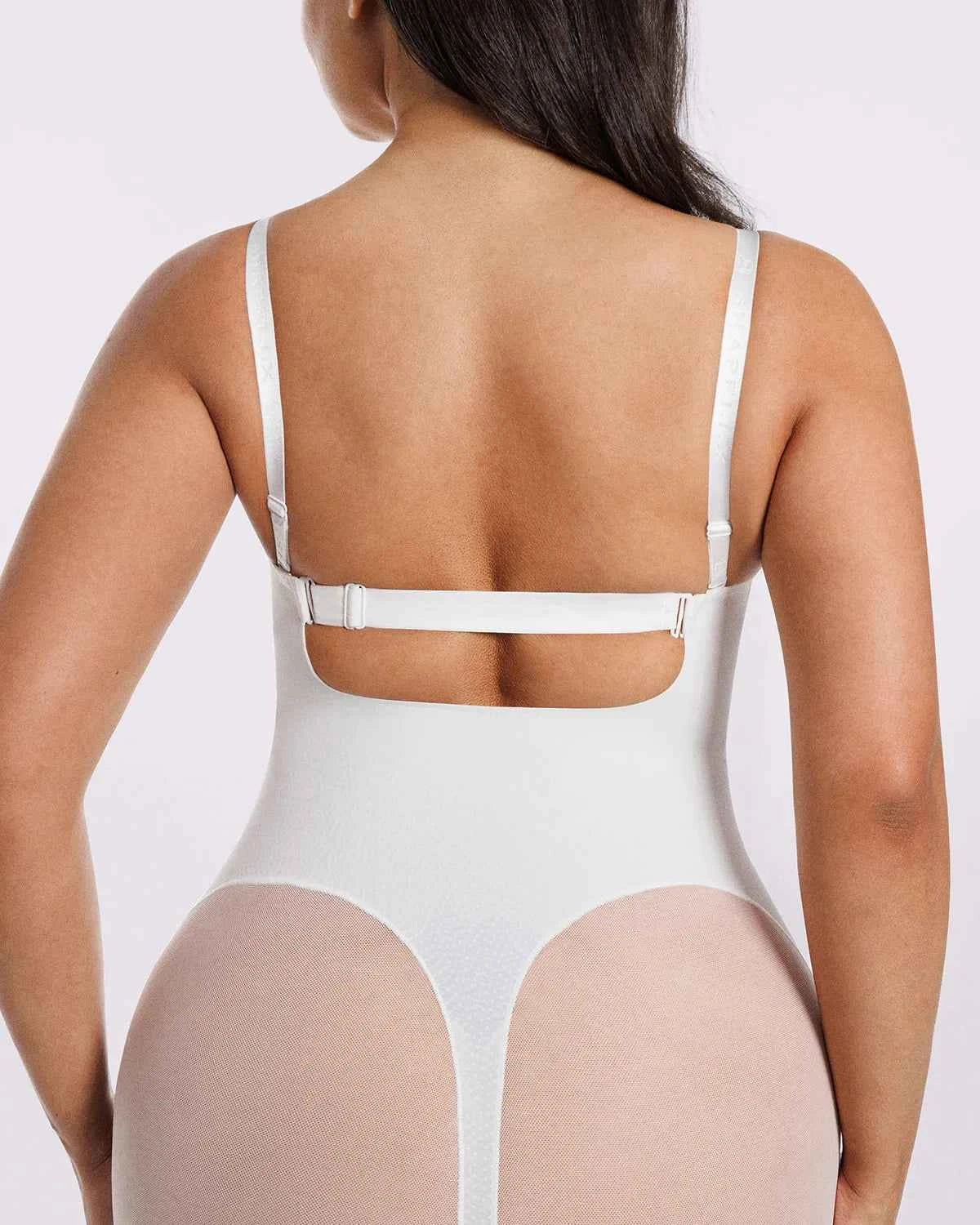 Bare Essentials Midi Bodysuit - Black Mesh Seamless