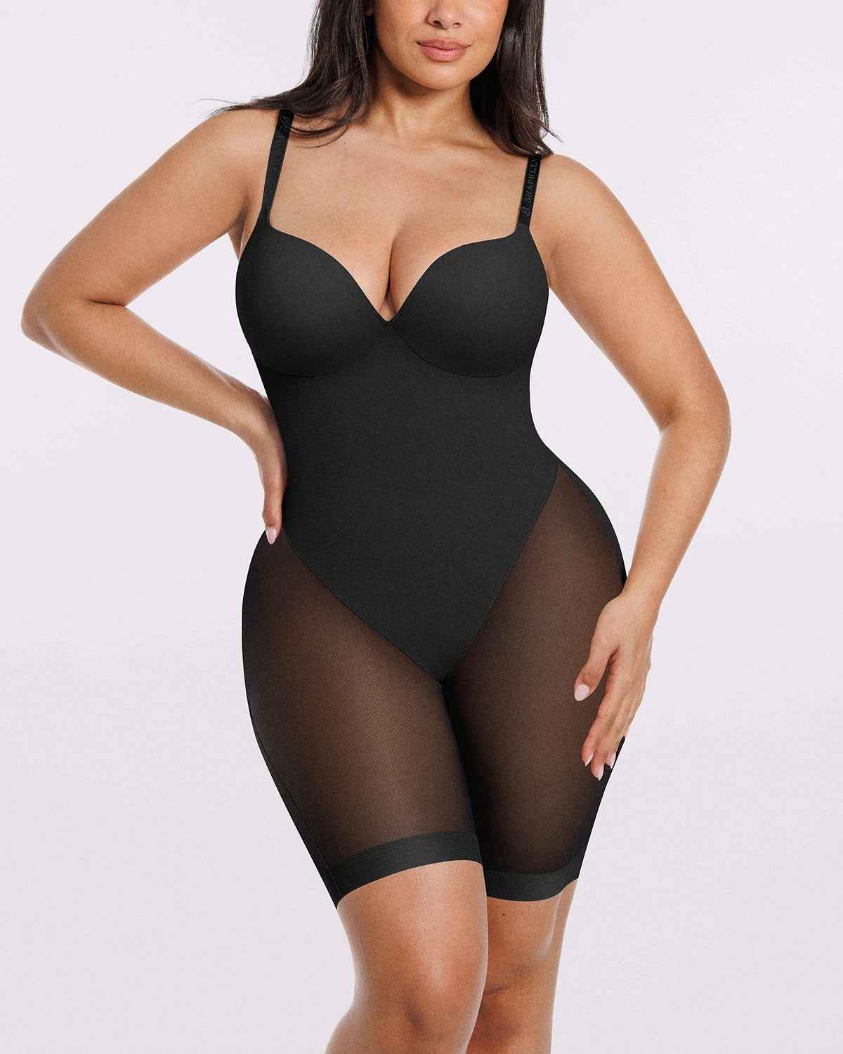 Bare Essentialsâ„?MeshSmoothâ„?Low Back Mid Thigh Bodysuit