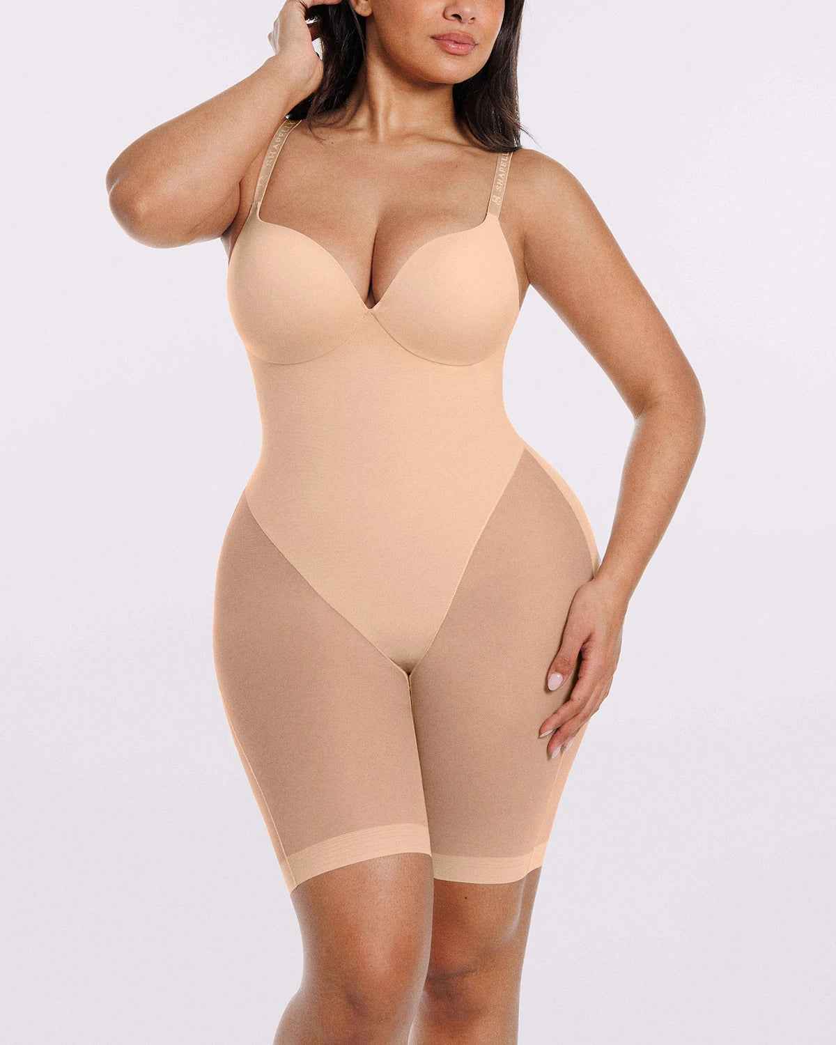 Bare Essentialsâ„?MeshSmoothâ„?Low Back Mid Thigh Bodysuit