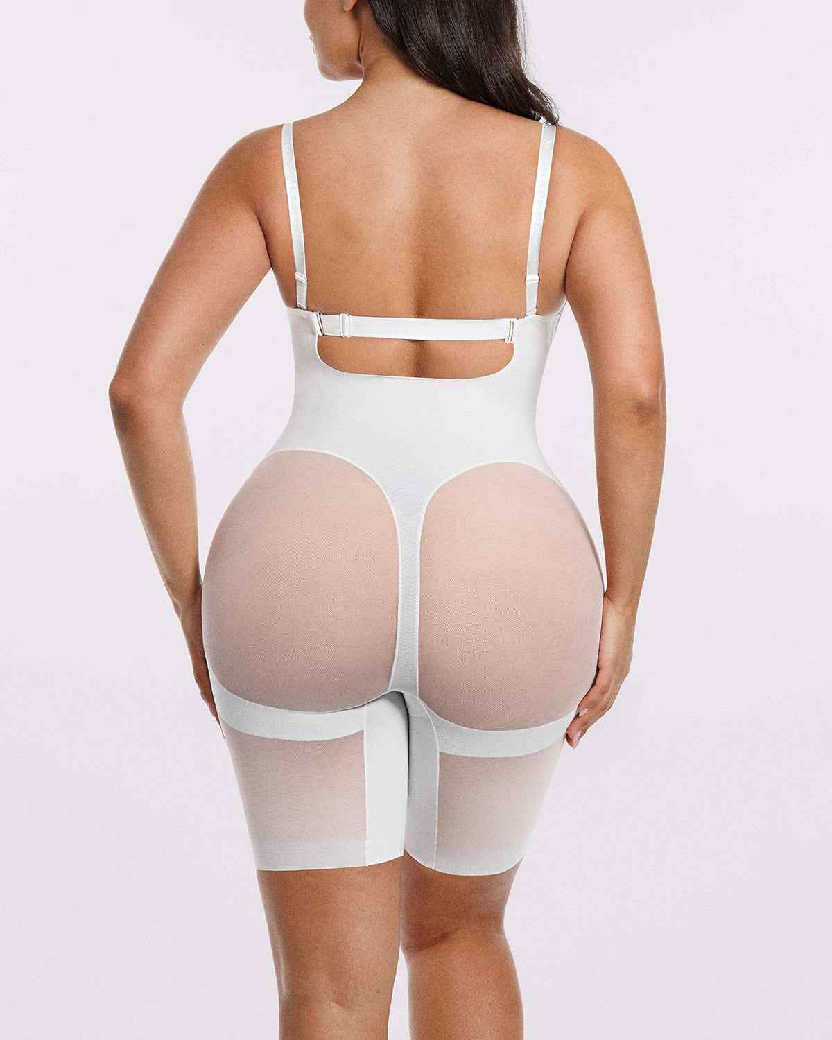Bare Essentials Midi Bodysuit - Black Mesh Seamless