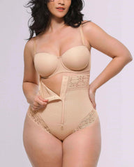 Bare Essentials High-Waisted Shaping Thong - Black Polka Dot Lace