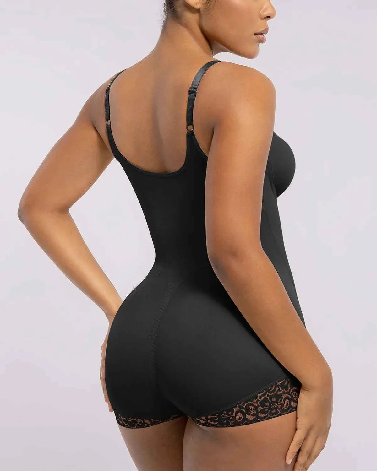 Bare Essentials Full Body Bodysuit - Black Lace Adjustable