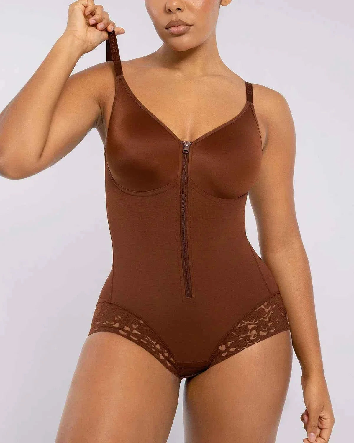 Bare Essentials Full Body Bodysuit - Black Lace Adjustable
