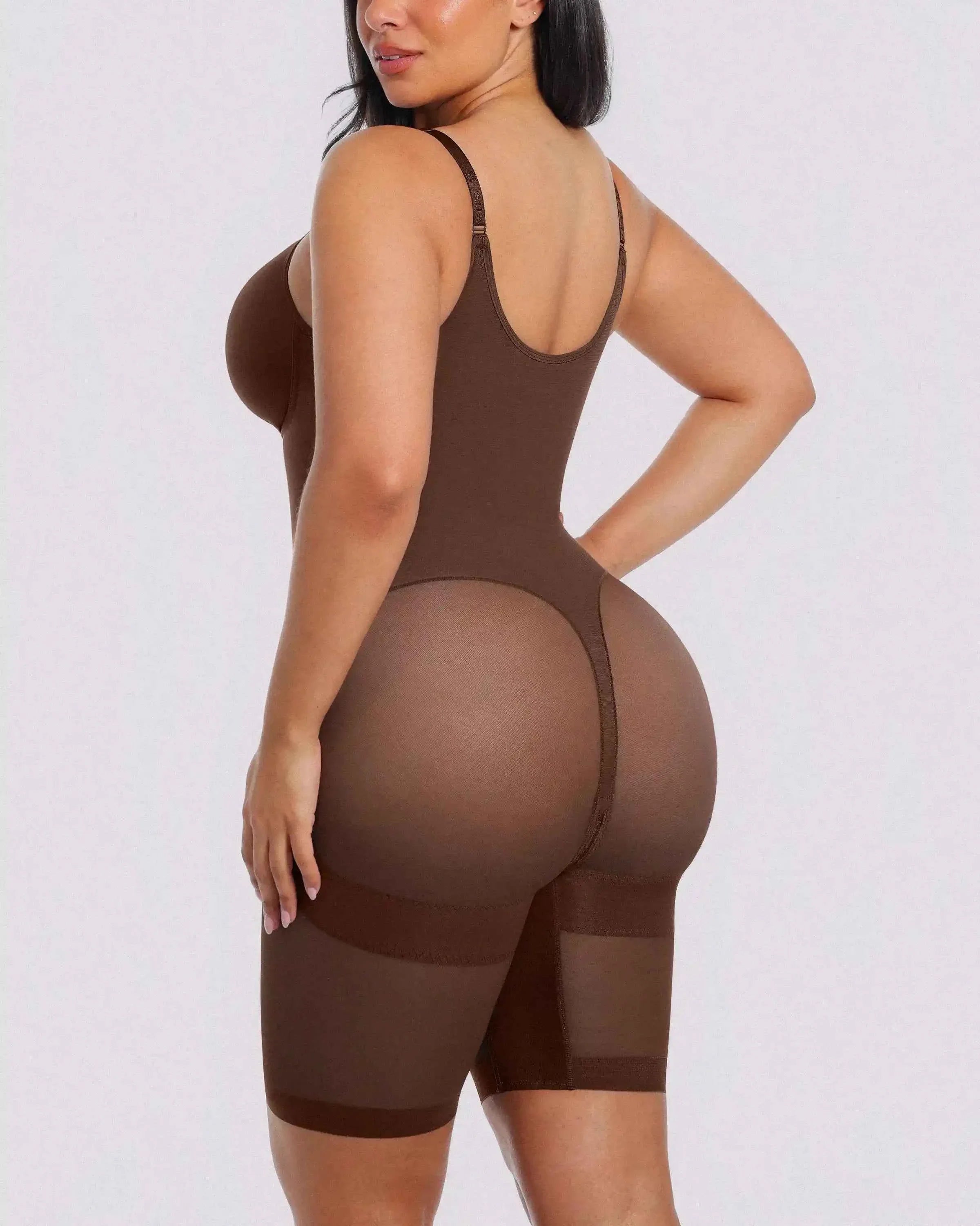 Bare Essentials Midi Bodysuit - Black Seamless Shaping