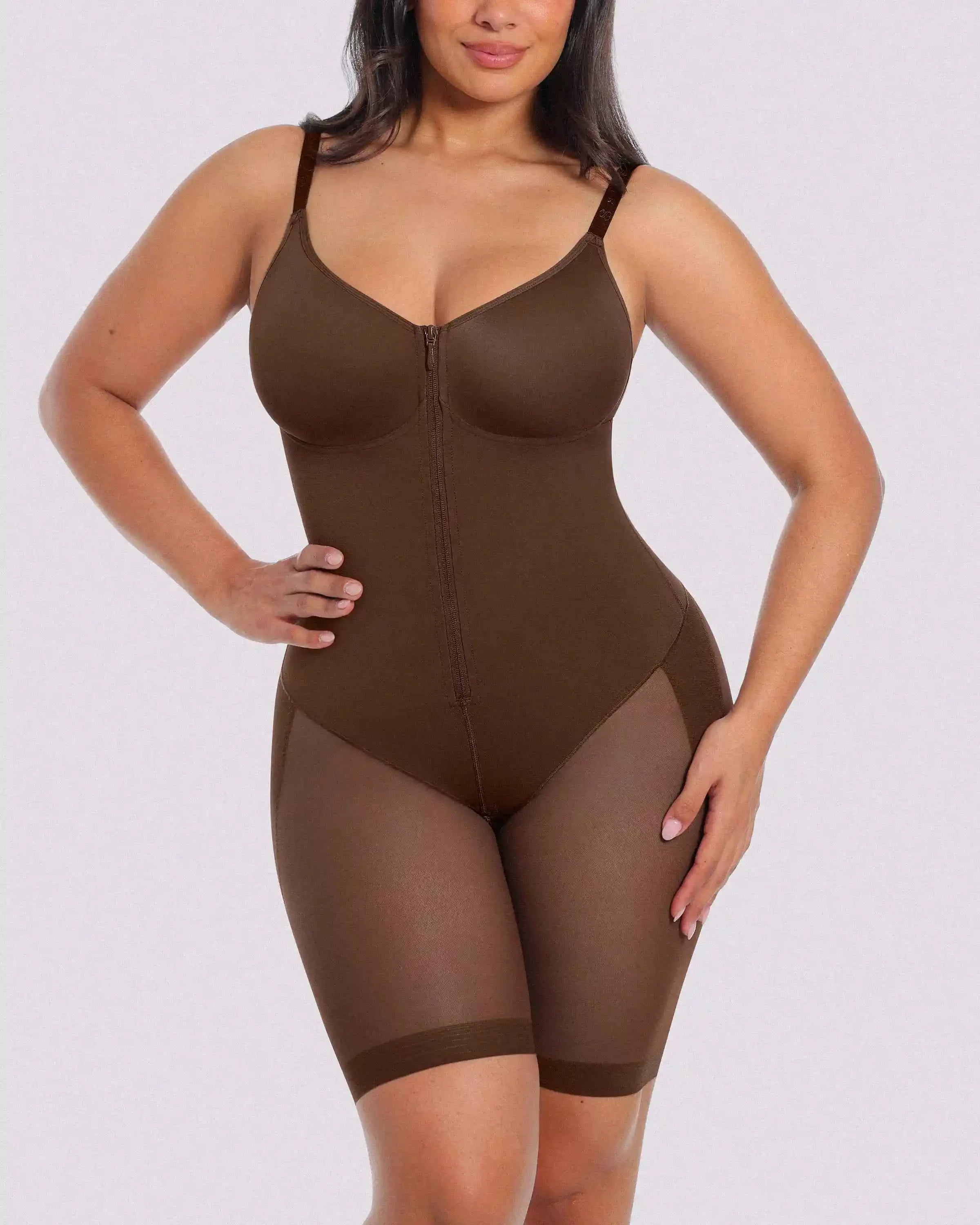 Bare Essentials Midi Bodysuit - Black Seamless Shaping