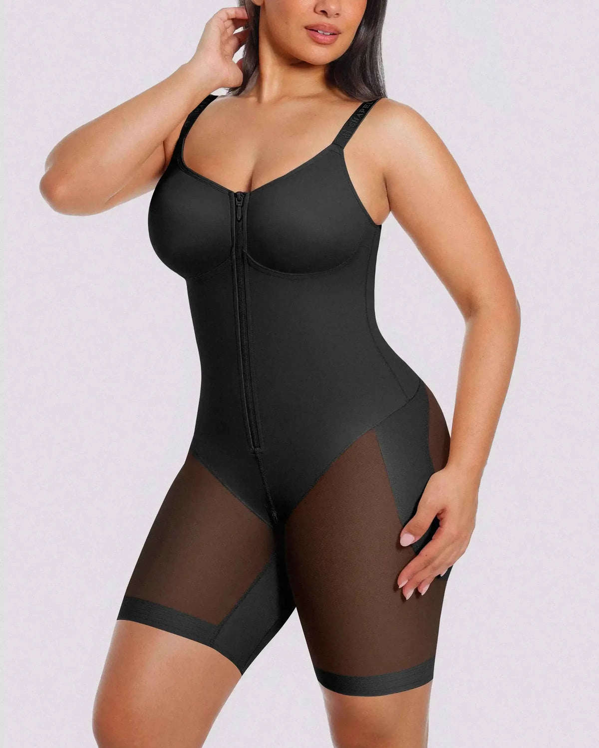 Bare Essentials Midi Bodysuit - Black Seamless Shaping