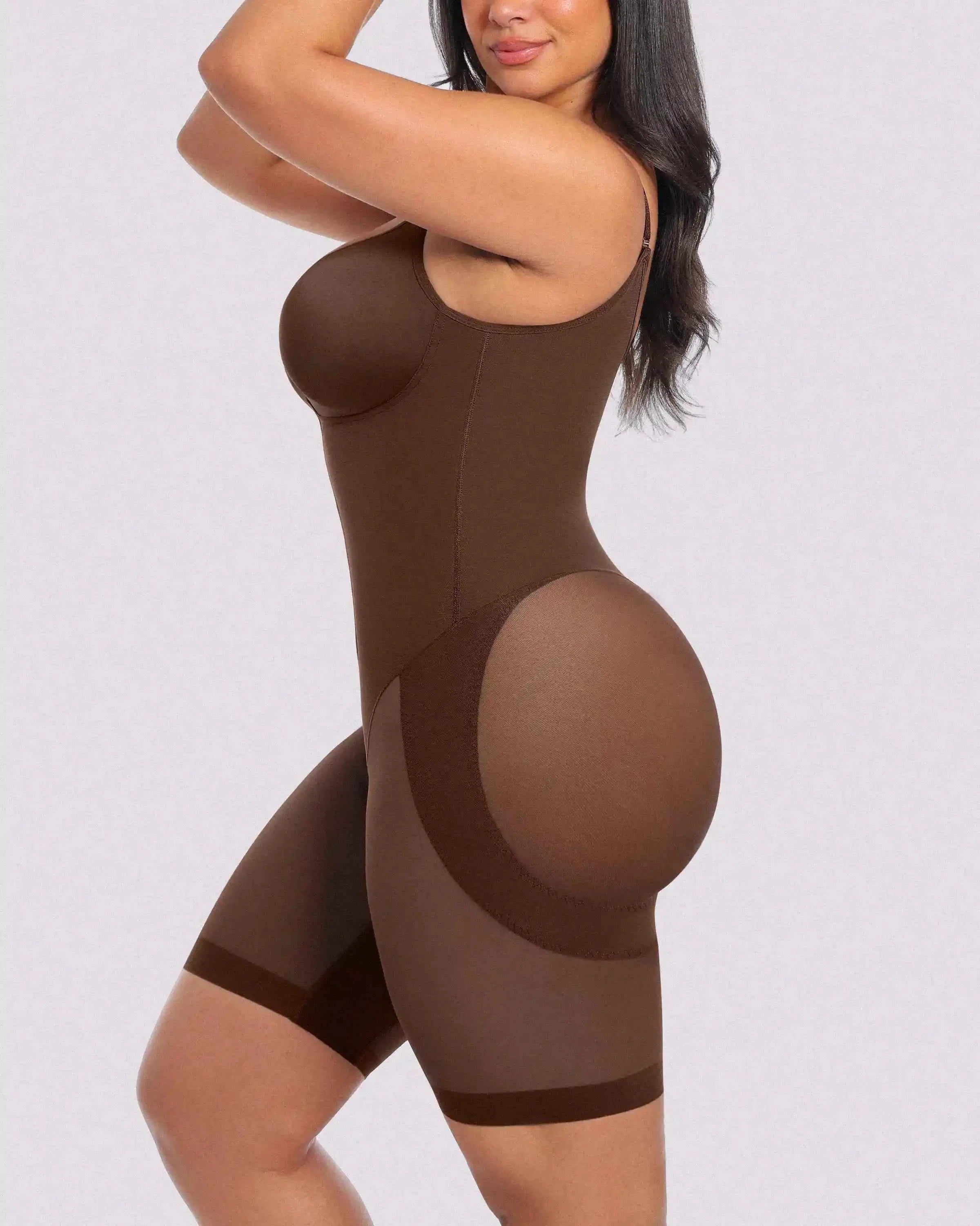 Bare Essentials Midi Bodysuit - Black Seamless Shaping