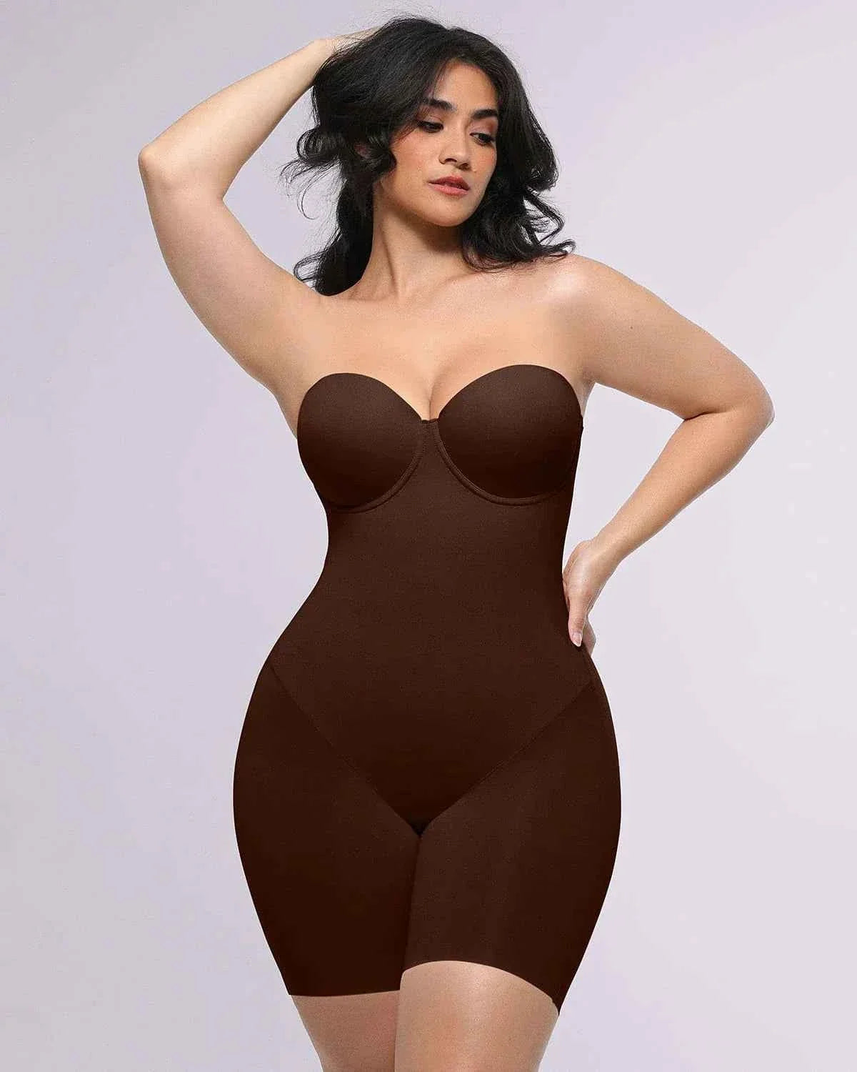 Bare Essentials Midi Dress - Black Strapless