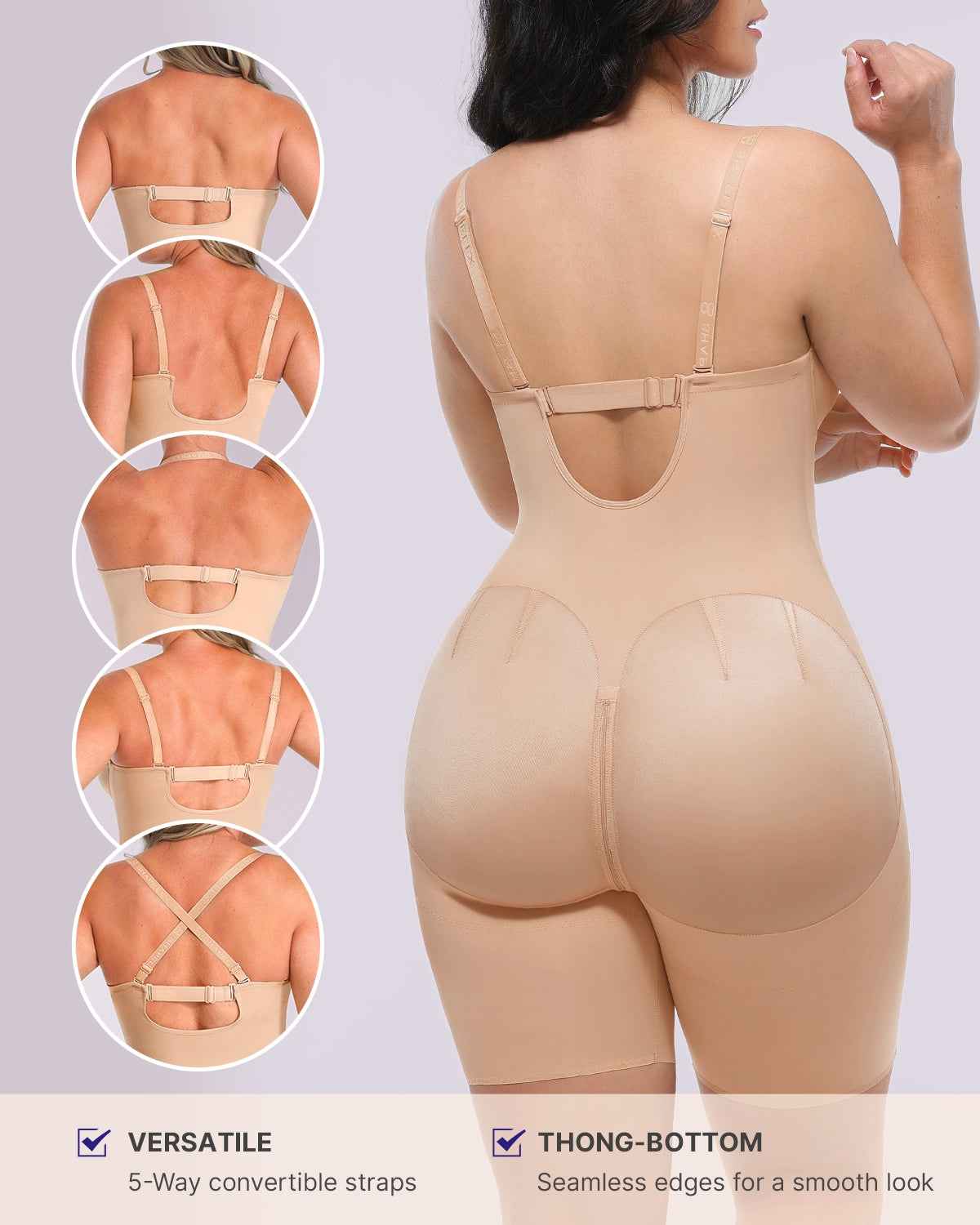 Bare Essentials Midi Bodysuit - Black Strapless