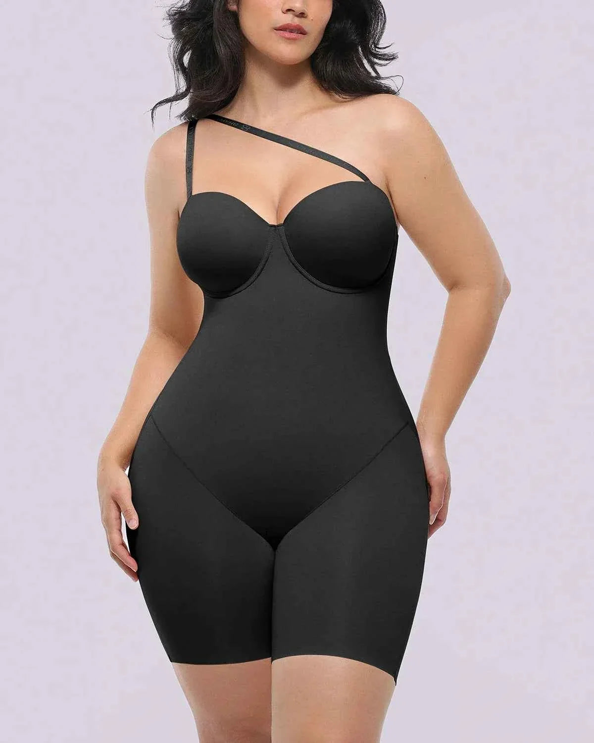 Bare Essentials Midi Bodysuit - Black Strapless