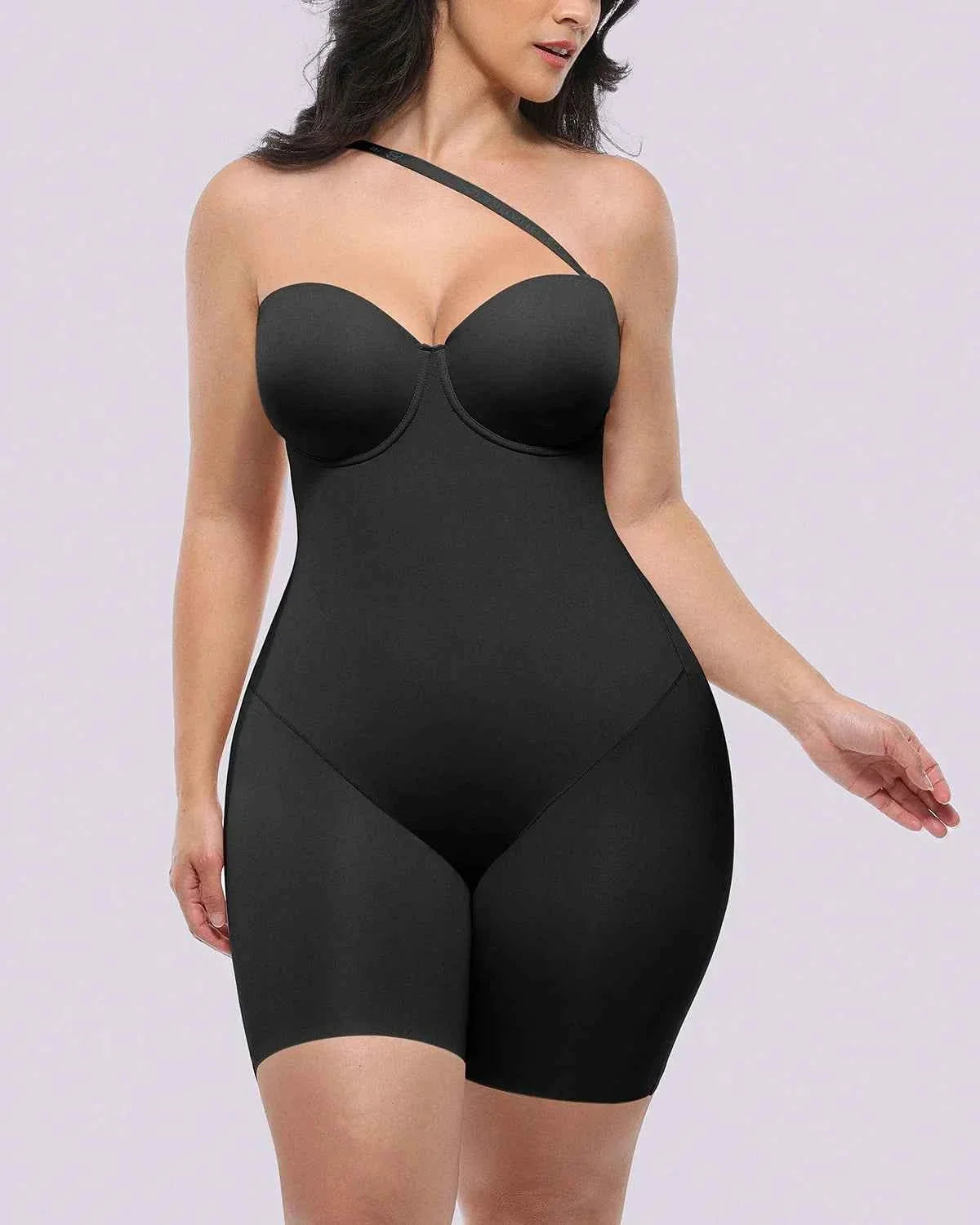 Bare Essentials Midi Bodysuit - Black Strapless