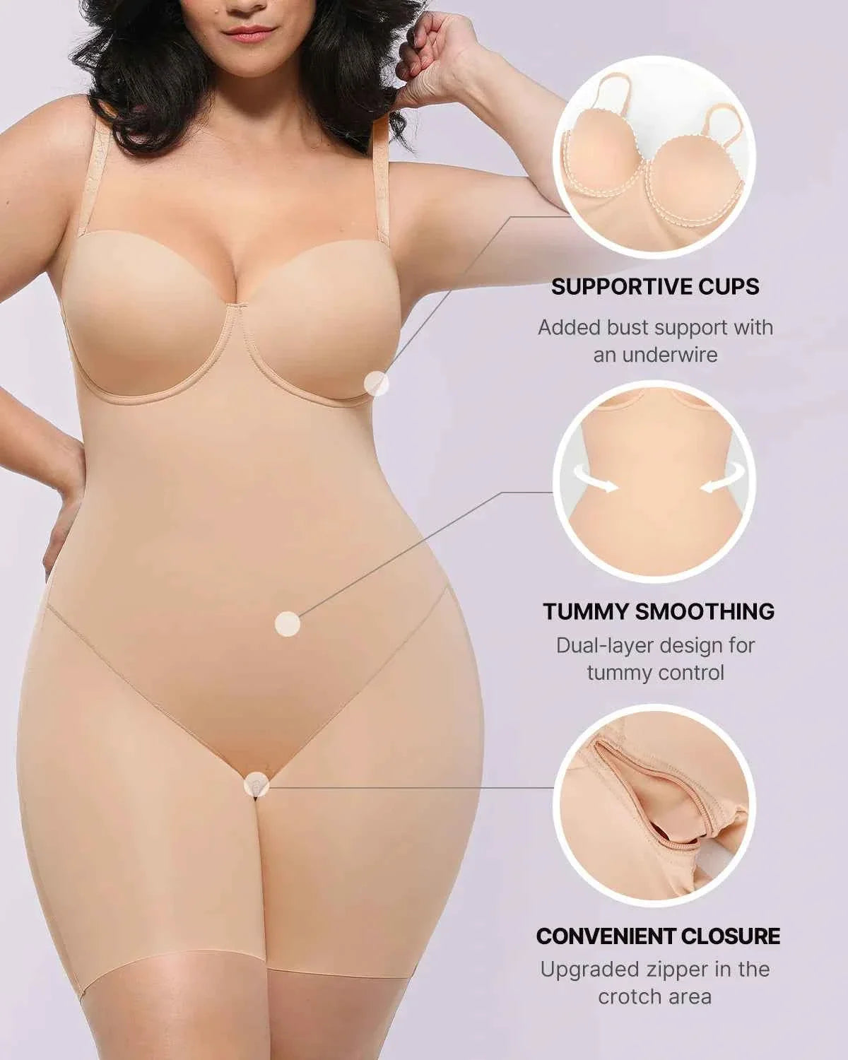 Bare Essentials Midi Bodysuit - Black Strapless