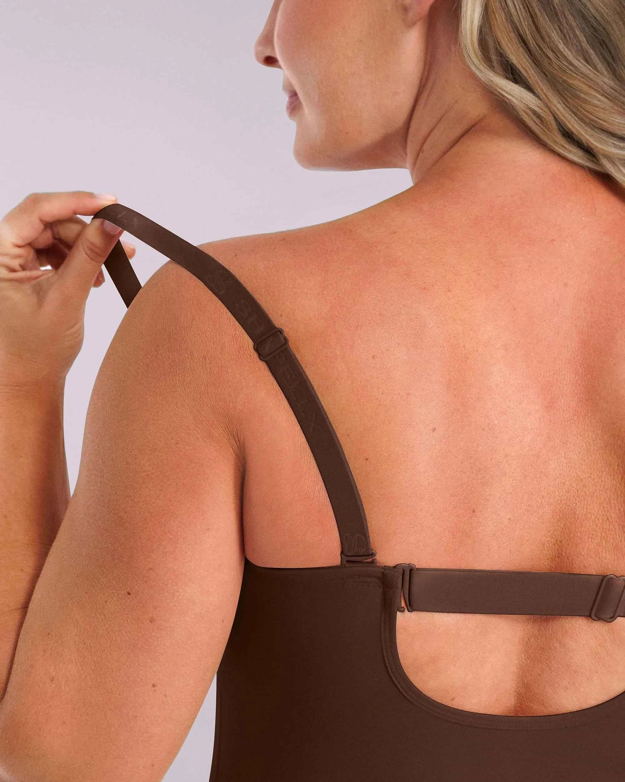 Bare Essentials Strapless Bodysuit - Black Thong