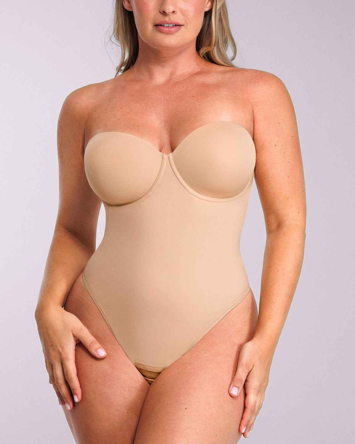 Bare Essentials Strapless Bodysuit - Black Thong