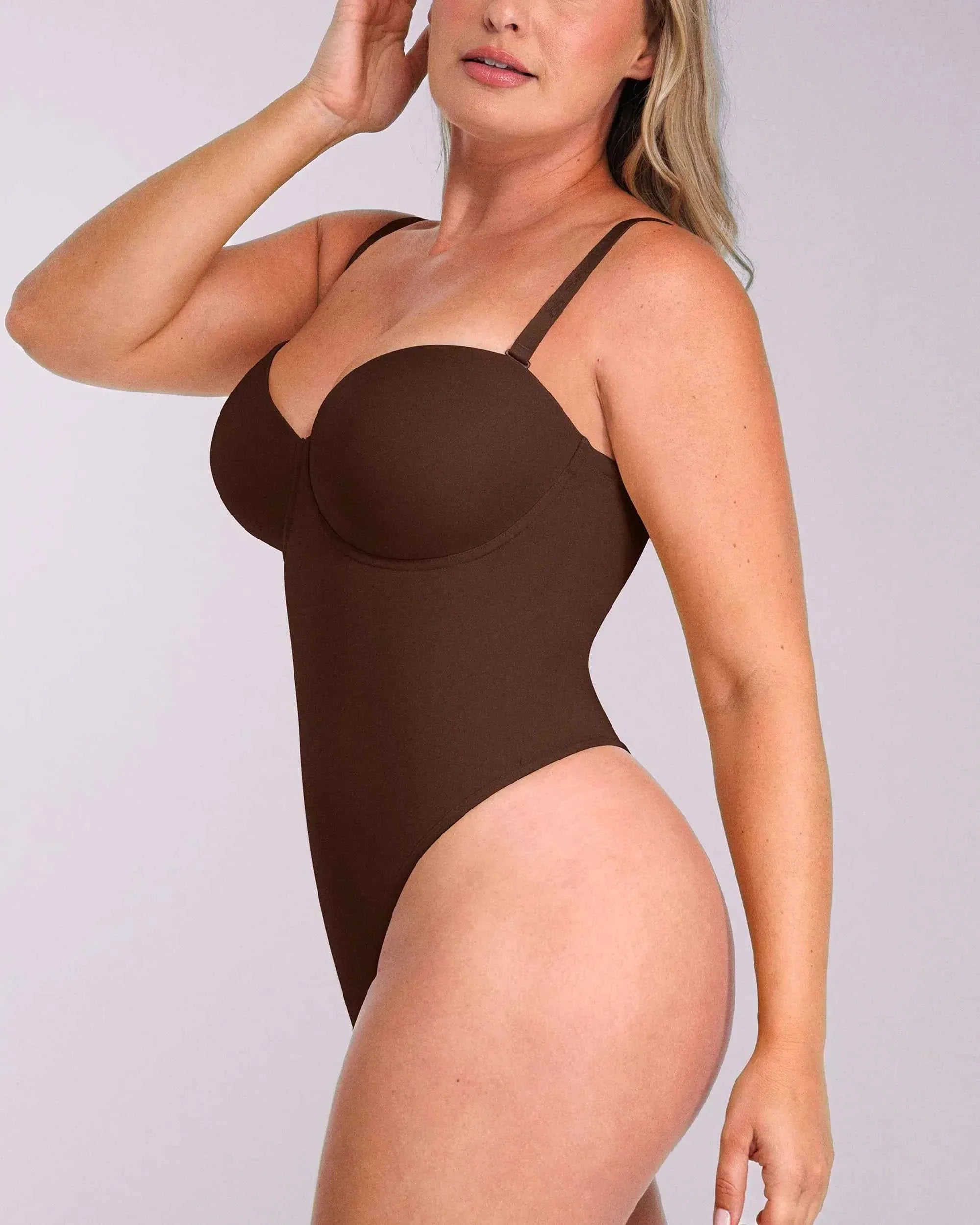 Bare Essentials Strapless Bodysuit - Black Thong