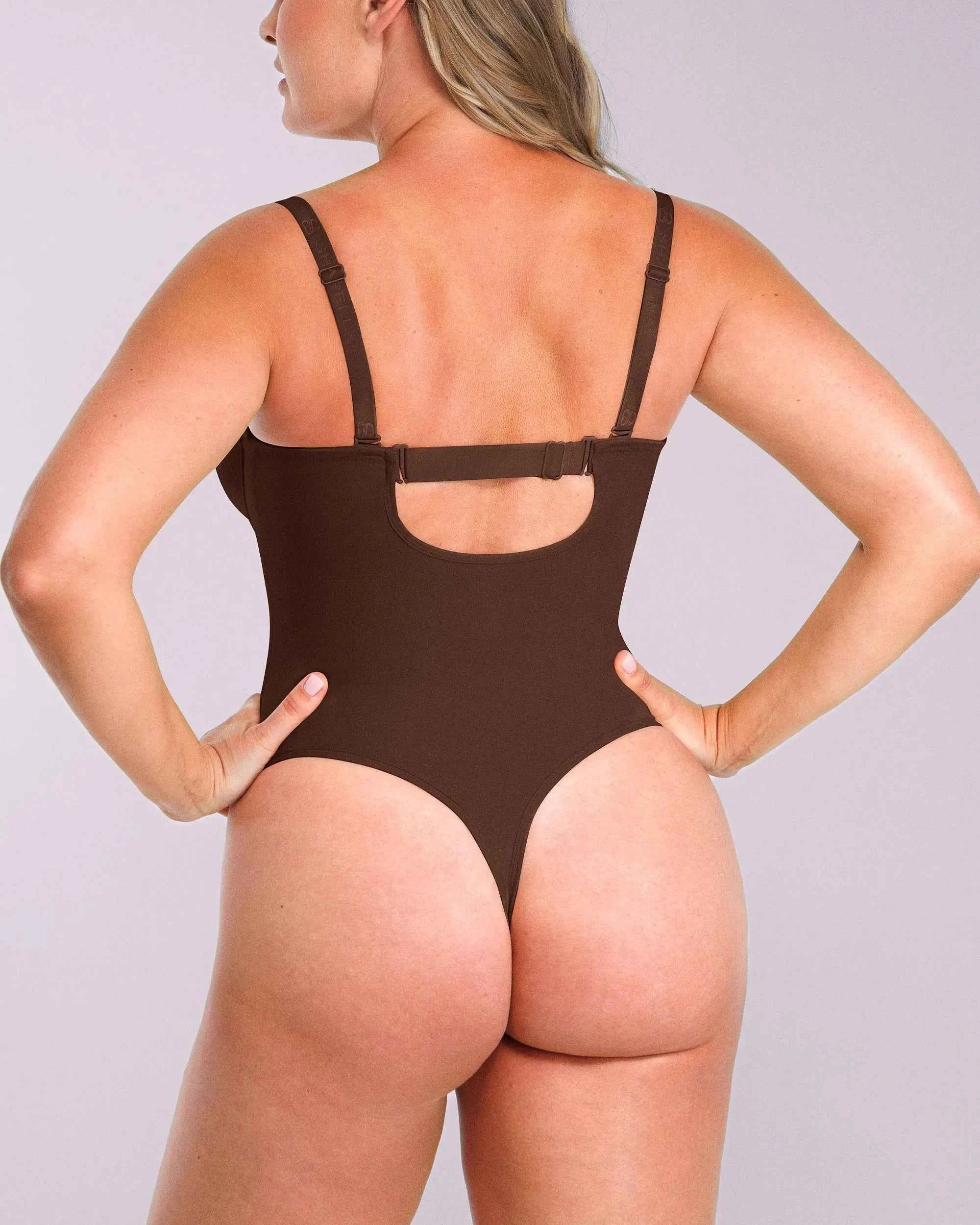 Bare Essentials Strapless Bodysuit - Black Thong