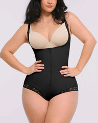 Bare Essentials Midi Bodysuit - Black Lace Zipper
