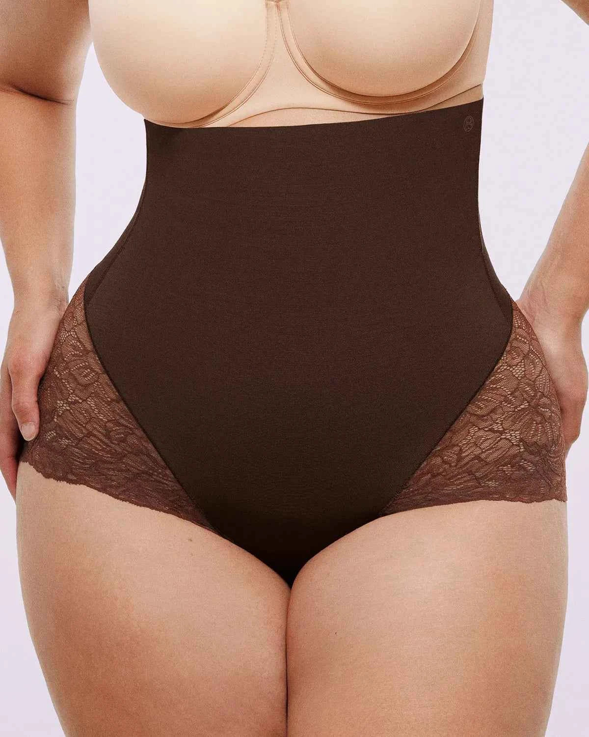 Bare Essentialsâ„?High-Waisted Brief - Sheer Lace Black