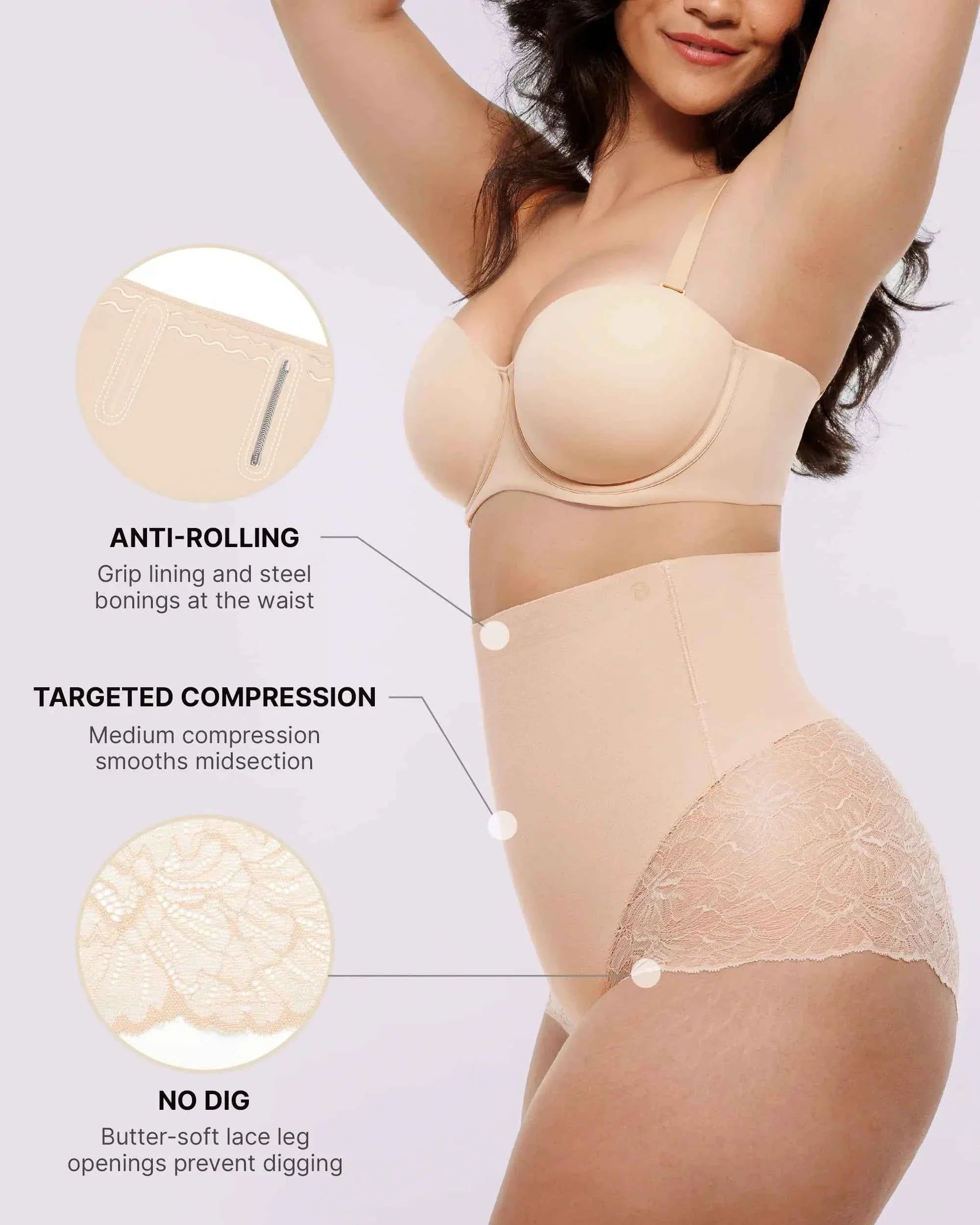Bare Essentialsâ„?High-Waisted Brief - Sheer Lace Black