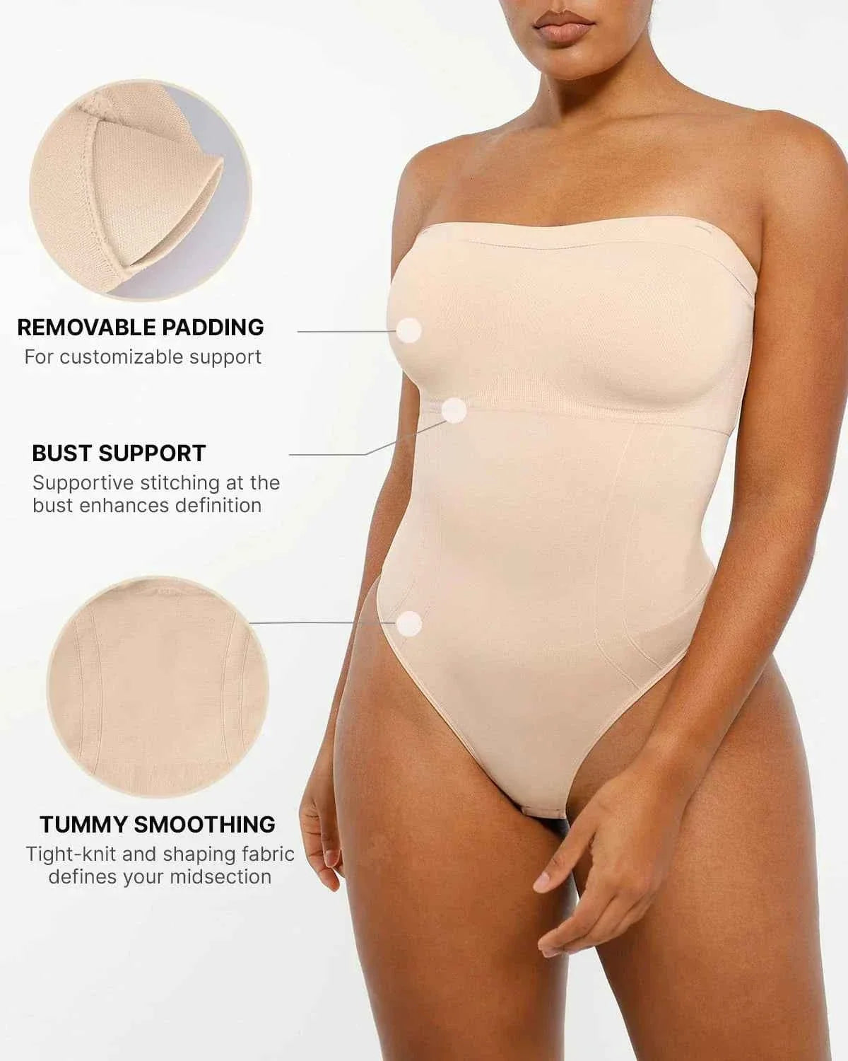 Bare Essentials Strapless Bodysuit - Black Sculpting
