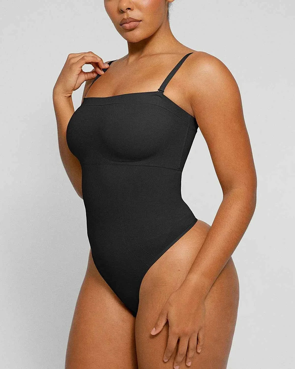 Bare Essentials Strapless Bodysuit - Black Sculpting