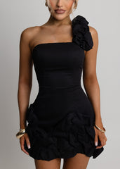 Be The One Ruffle Mini Dress - Black