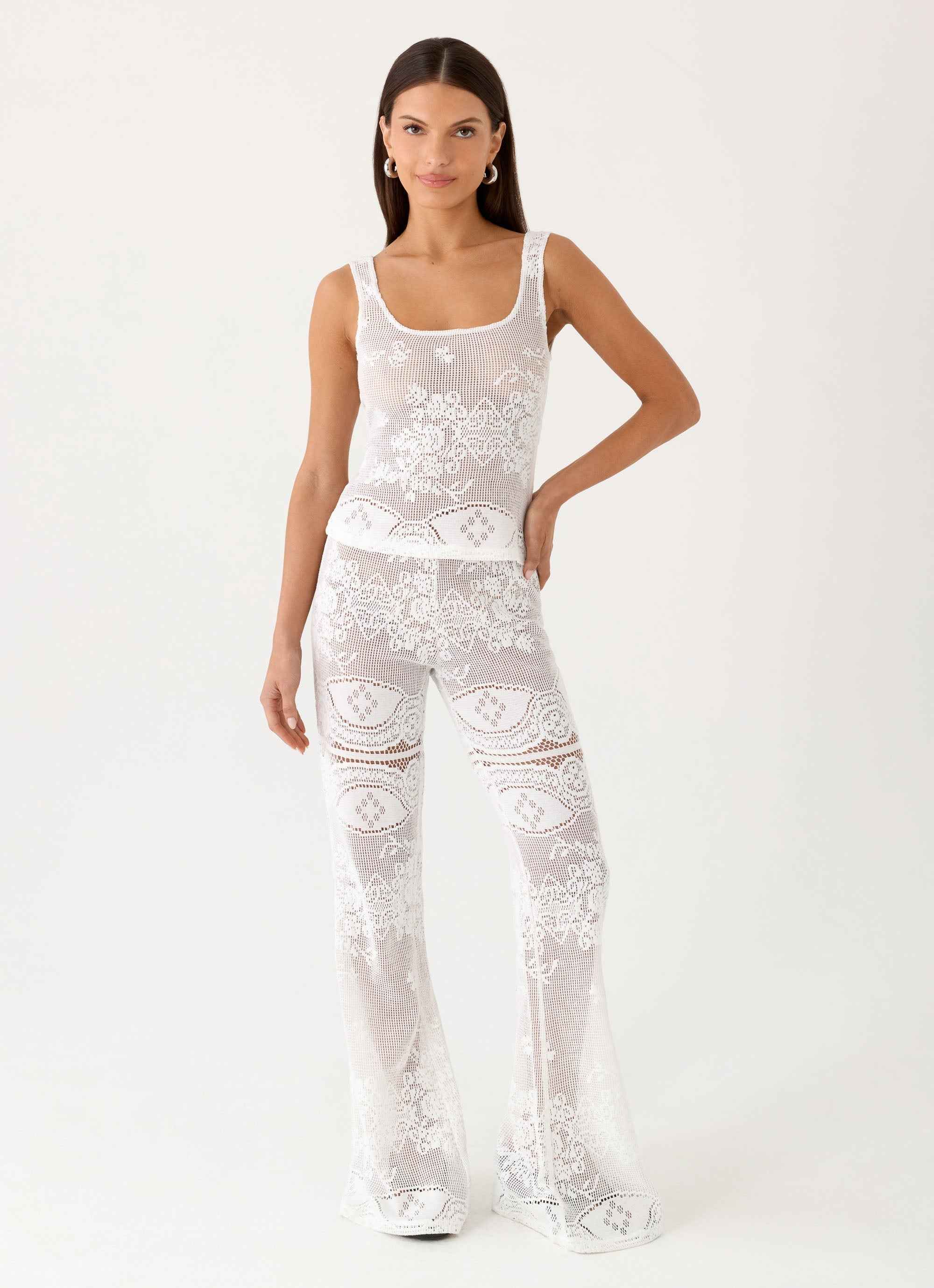 Bosten Low Rise Pants - White