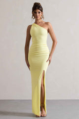 Dressing Up Maxi Dress - Lemon Open Back