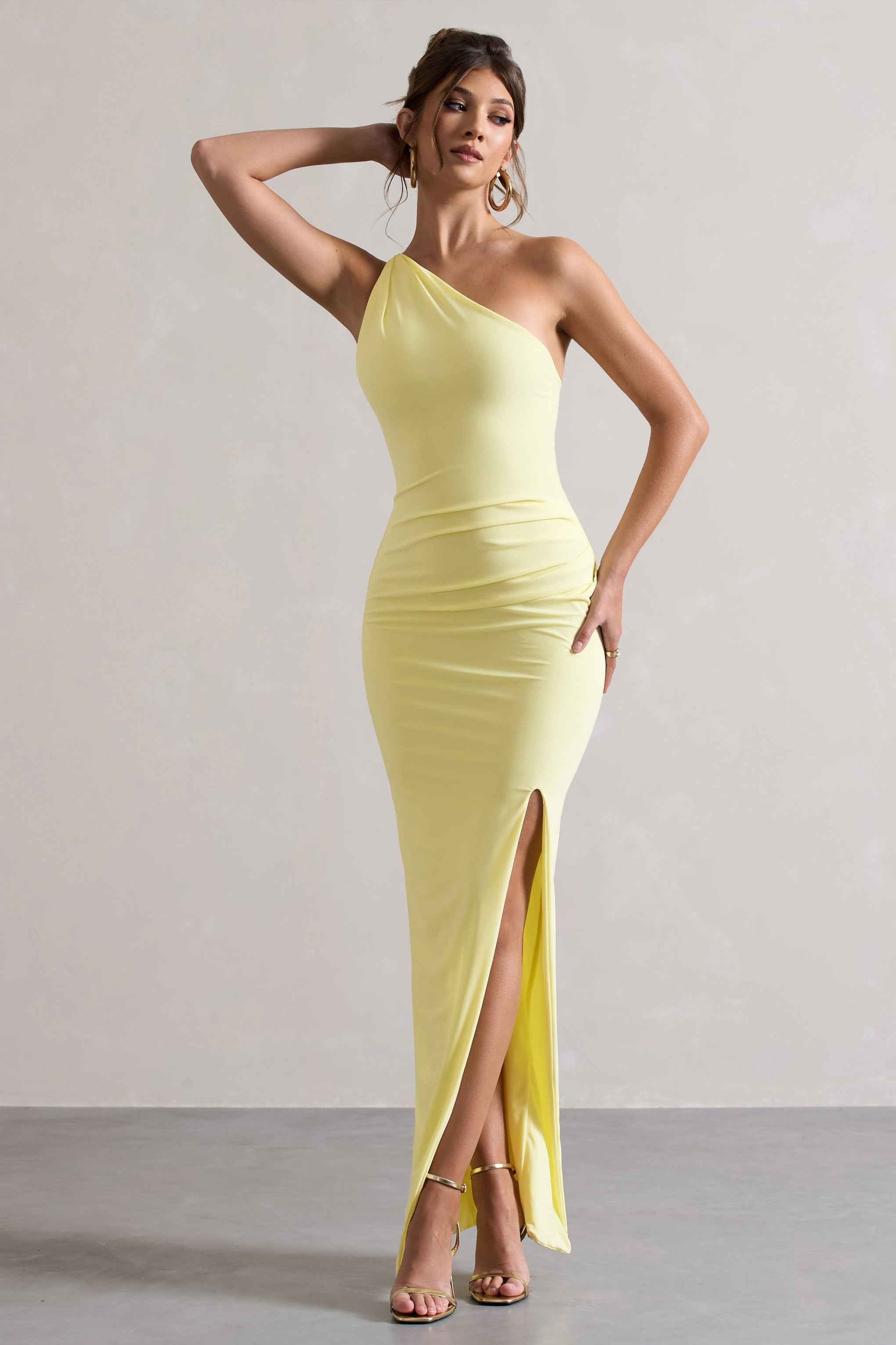 Dressing Up Maxi Dress - Lemon Open Back