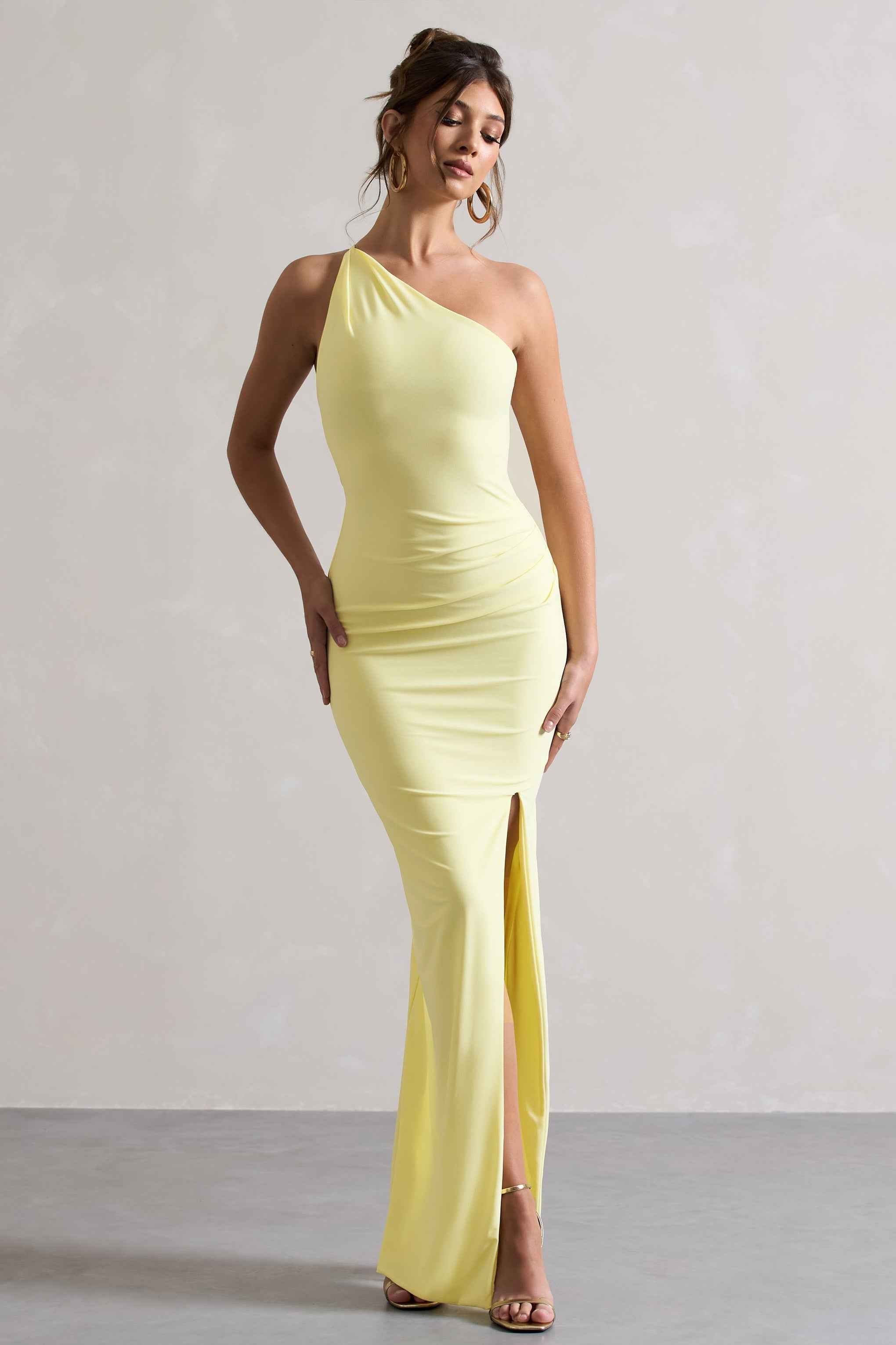 Dressing Up Maxi Dress - Lemon Open Back