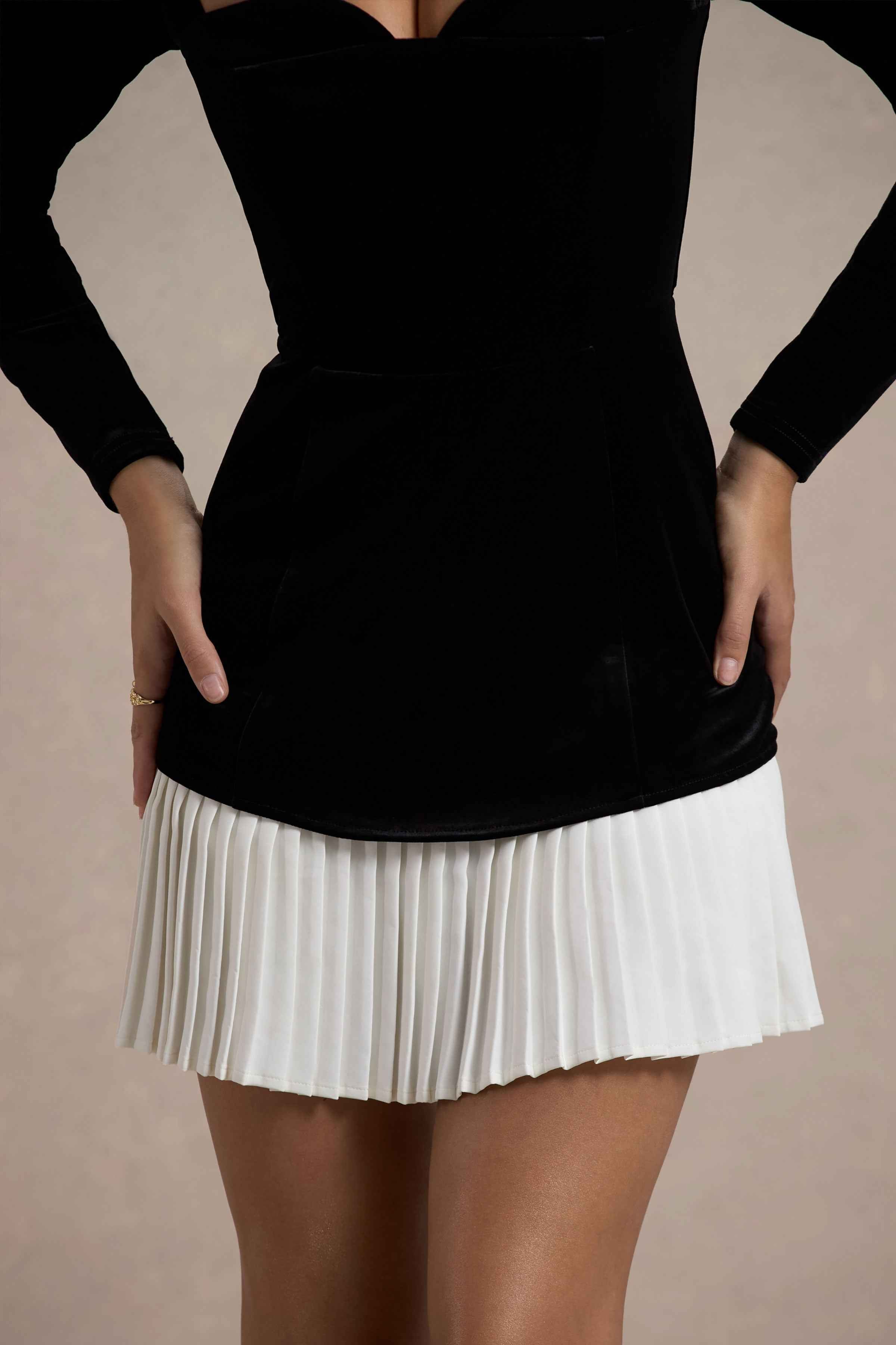 Americano Mini Dress - Black Velvet Sweetheart
