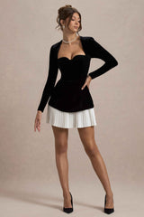 Americano Mini Dress - Black Velvet Sweetheart