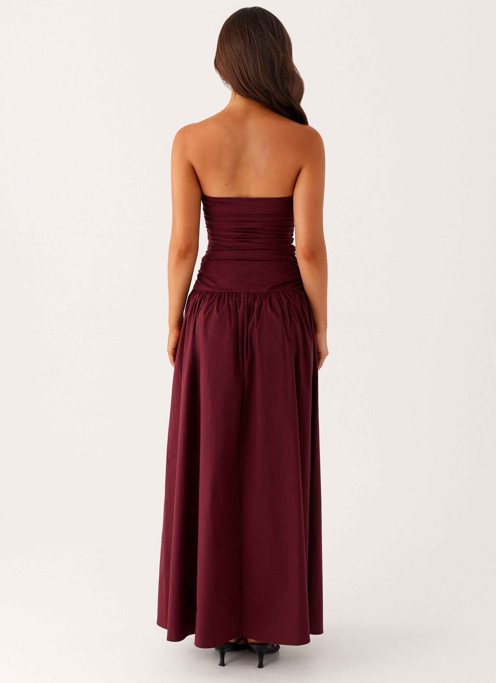 Carmel Maxi Dress - Mulberry Strapless Ruched