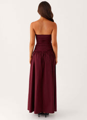Carmel Maxi Dress - Mulberry Strapless Ruched