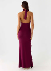 Charmed Maxi Dress - Plum Open Back